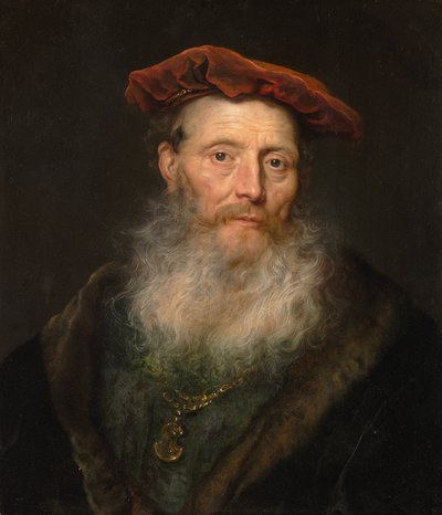 ベルベットの帽子をかぶったひげを生やした男、1645年。 作： Govaert Flinck