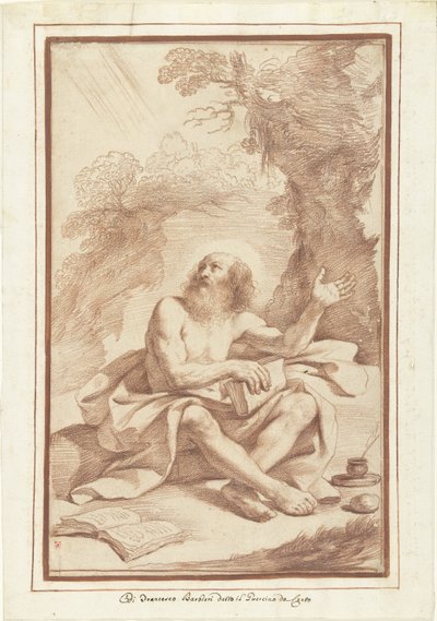 H. 砂漠のヒエロニムス 作： Guercino (attributed to)