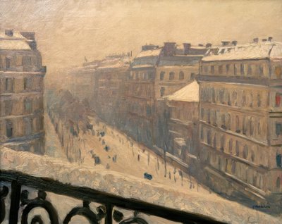 大通りオスマン、雪の影響 作： Gustave Caillebotte