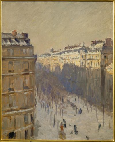 大通りオスマン、雪の影響 作： Gustave Caillebotte