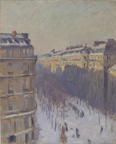 大通りオスマン、雪の効果、1879-1881。 作： Gustave Caillebotte