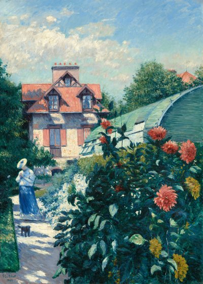 ダリア、プティ ジェヌヴィリエの庭 作： Gustave Caillebotte