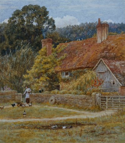 Netley Farm、Shere、サリー、1878 作： Helen Allingham