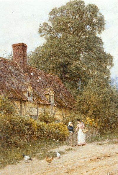 ウィットリー近くの古い郵便局、ブルック 作： Helen Allingham