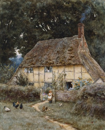 Witley近くのBrook Road沿い 作： Helen Allingham