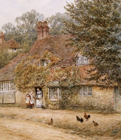 オールドフィッシュショップ、ハスルミア 作： Helen Allingham