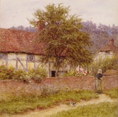 迷子の子猫」1891年頃（油彩・キャンバス 作： Helen Allingham