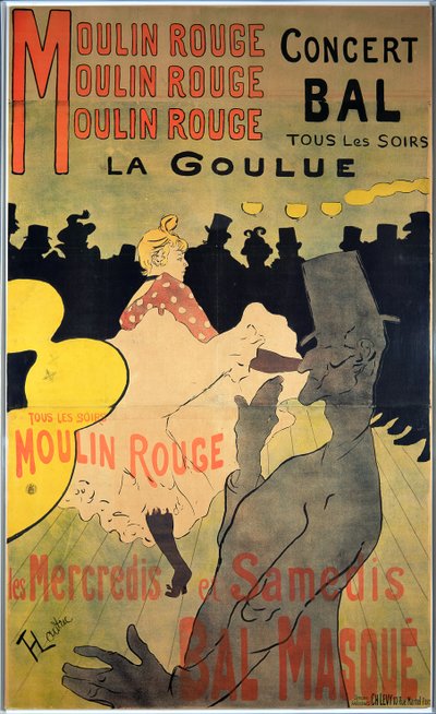 ムーランルージュ：La Goulue、1891 作： Henri de Toulouse Lautrec