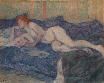 ソファに横たわっているヌード 作： Henri de Toulouse Lautrec