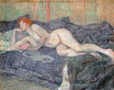 リクライニングヌード、1897 作： Henri de Toulouse Lautrec