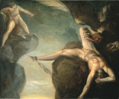 ヘラクレスによって解放されたプロメテウス 作： Henry  Fuseli