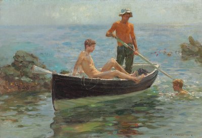 オレンジのジャージ、1913 作： Henry Scott Tuke