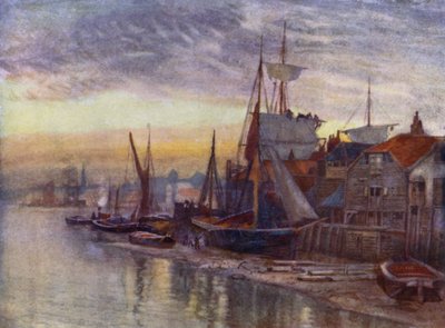 Old Essex Wharf（カラーリトグラフ 作： Herbert Menzies (after) Marshall