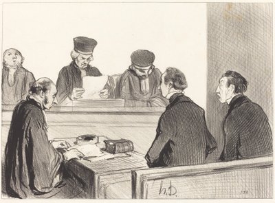 裁判所、審議を空にする... 作： Honoré Daumier