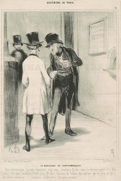 カウンターマーク商人 作： Honoré Daumier