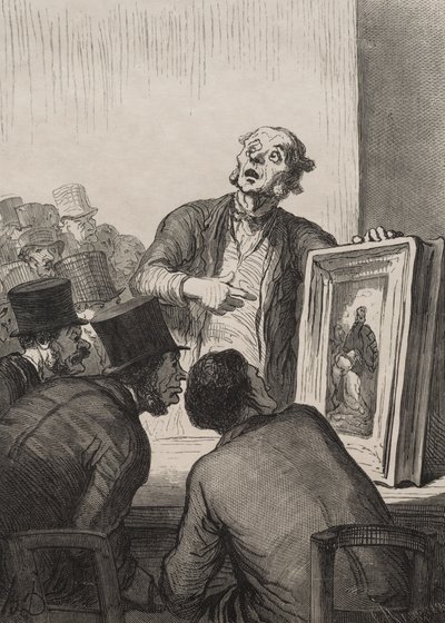 オークションルーム：エキスパート。 作： Honoré Daumier