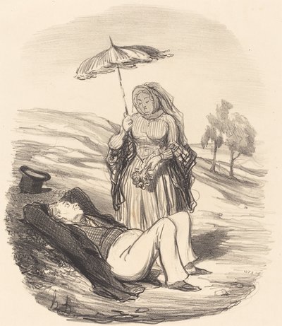 夫婦の散歩 作： Honoré Daumier