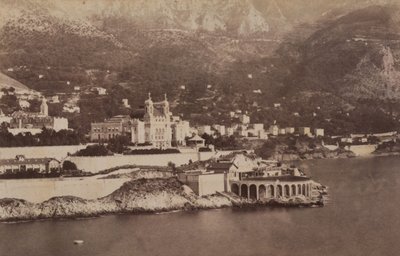 モンテカルロ湾（1887年7月）（モノクロ写真 作： Italian Photographer