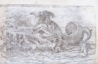 幻想的な魚の戦車、1579年 作： Italian School