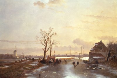 冬の情景、1853 作： J. Anton Mignon