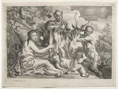 ヤギのアルマテアに養われるジュピター 作： Jacob Jordaens