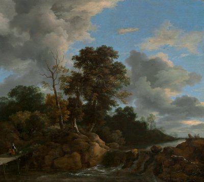 風景、c。 1670年。 作： Jacob van Ruisdael