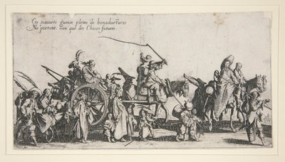 行進中のジプシー。 私 作： Jacques Callot