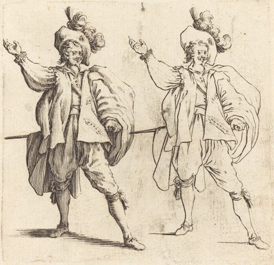 大きな羽毛を持つ将校、正面図 作： Jacques Callot