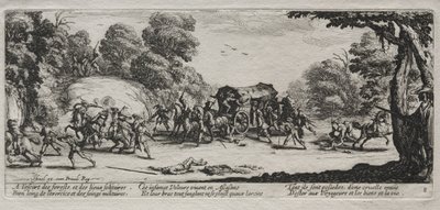 戦争の不幸：ハイウェイ強盗、1633年。 作： Jacques Callot