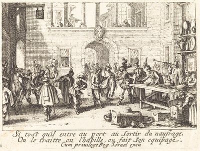 両親が贈り物を贈る、1635年。 作： Jacques Callot