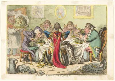 サワークラウトを食べるドイツ人 作： James Gillray