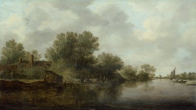 風景（油彩・パネル） 作： Jan Josephsz van Goyen