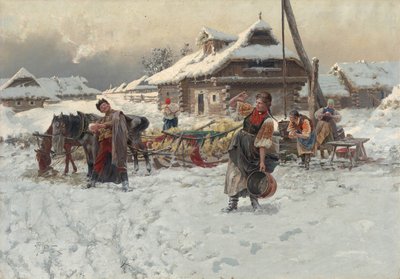 雪玉を投げる、1892 年。 作： Jaroslav Veshin