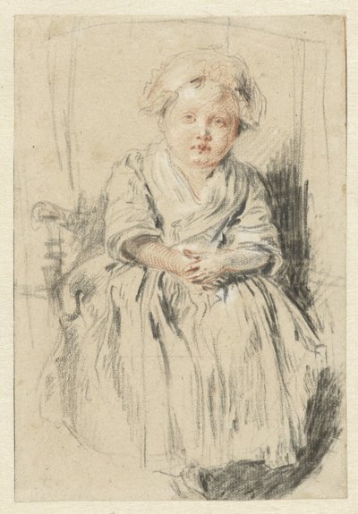 椅子に座る子供 作： Jean Antoine Watteau