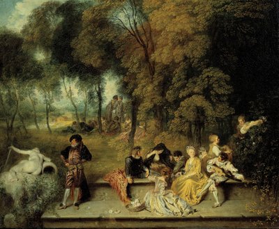 愛の喜び、ca。 1718〜1719 作： Jean Antoine Watteau