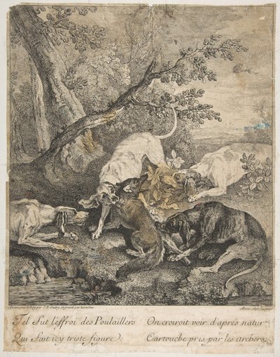 フォックスハント、1736年。 作： Jean Baptiste Oudry