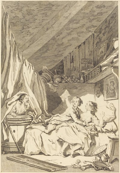 靴屋 作： Jean Dambrun after Jean Honoré Fragonard