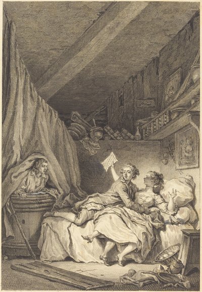 靴屋 作： Jean Dambrun after Jean Honoré Fragonard