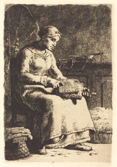 ウール・カーダー (La cardeuse) 作： Jean Francois Millet