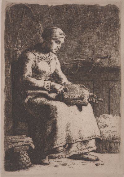 ウールカーダー、1856年頃（エッチング） 作： Jean Francois Millet