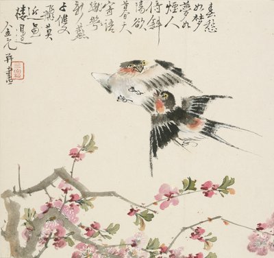 ツバメのペア（1857年 作： Jin Yuan