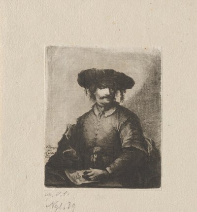 自画像 作： Johann Andreas Benjamin Nothnagel, in the manner of Rembrandt van Rijn