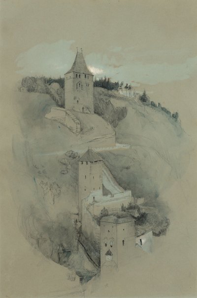 スイス、フリブールの塔 作： John Ruskin