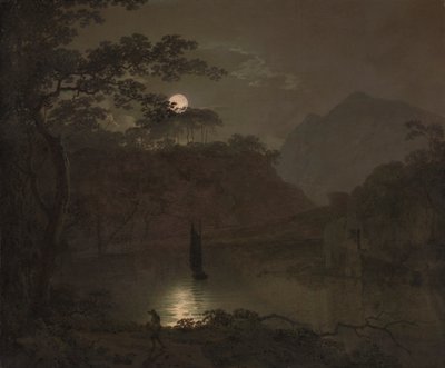 月明かりの湖 作： Joseph Wright of Derby