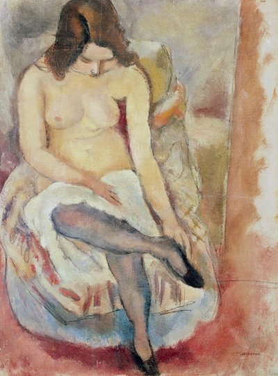 着席女性 作： Jules Pascin