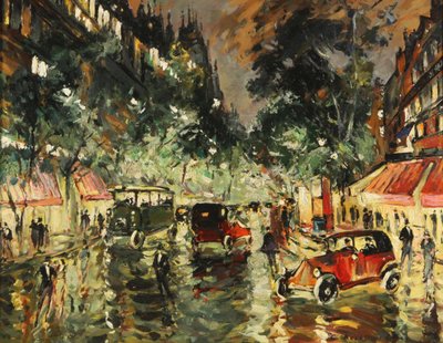 パリの雨の夜、1930年代 作： Konstantin Alekseevich Korovin