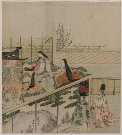 人形を作る裁判所の女性、1790年代。 作： Kubo Shunman