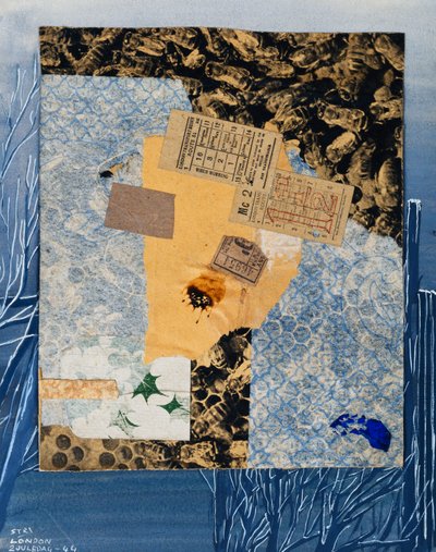 バスチケット、1944 作： Kurt Schwitters