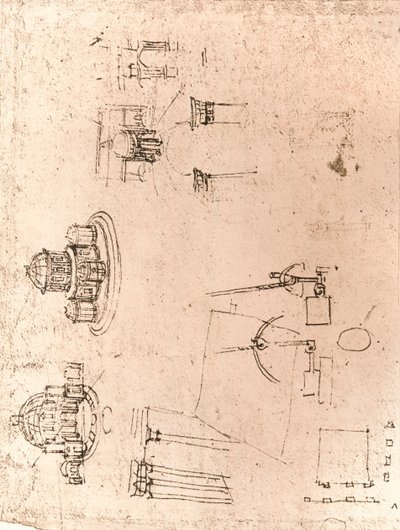 教会の建築の絵、c1472-c1519 1883 作： Leonardo da Vinci