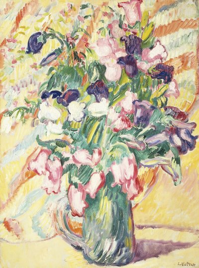 花瓶; 花瓶の花 作： Louis Valtat